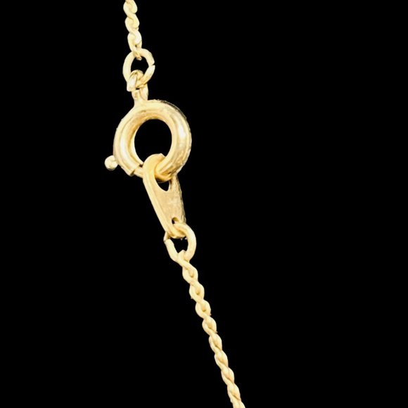 Gold Tone Necklace W/Rhinestone Pendant/Brooch And Screw Back Earrings Set (4882 - Picture 5 of 10